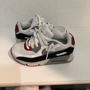 Nike Kids White, Black, and Red Sneakers